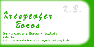 krisztofer boros business card